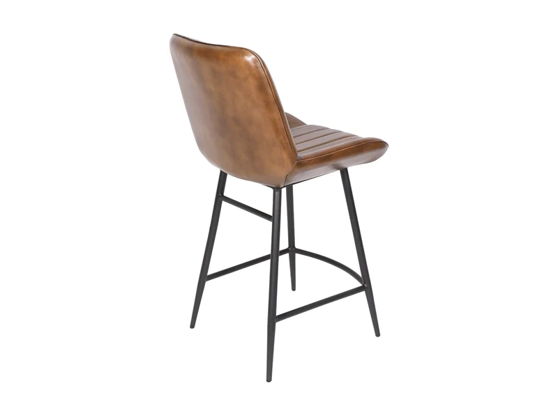 Chaise comptoir Luna cuir marron