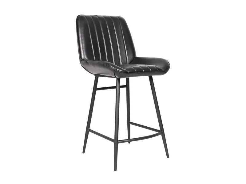 Chaise comptoir Luna cuir noir