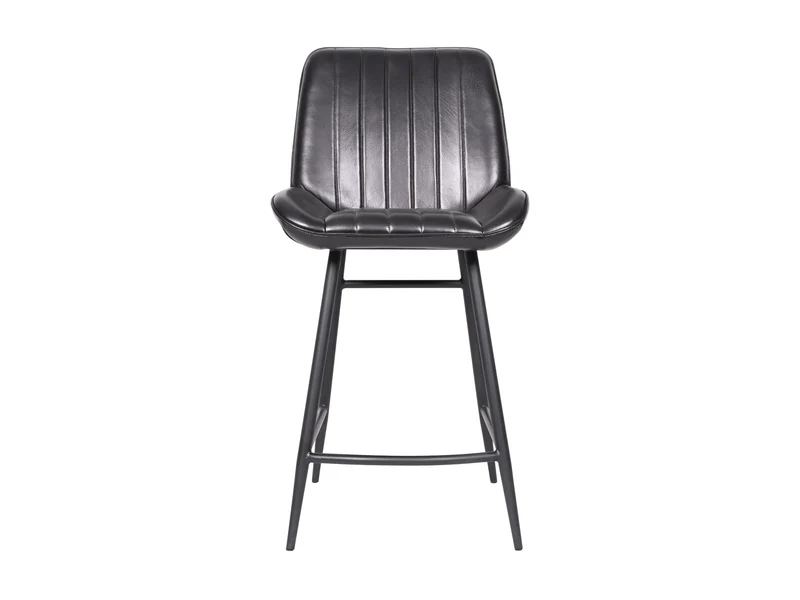 Chaise comptoir Luna cuir noir