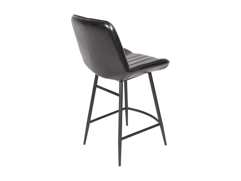 Chaise comptoir Luna cuir noir