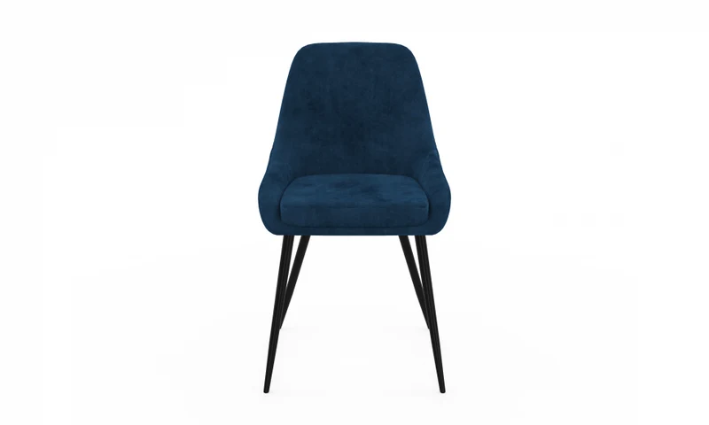 Chaises Olivia assise bleu pieds métal - lot de 4