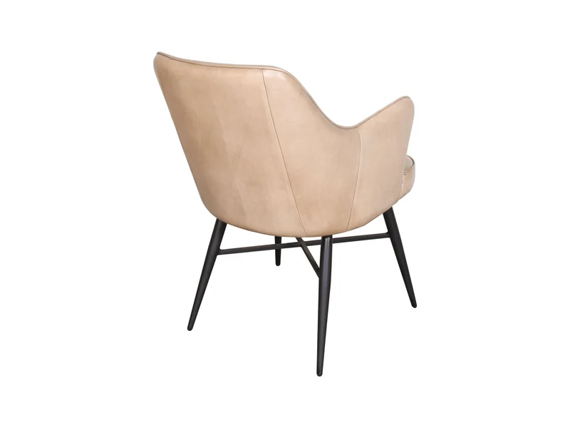 Chaise accoudoir Nina cuir moka