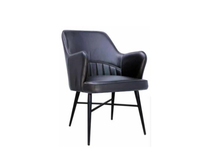 Chaise accoudoir Nina cuir noir