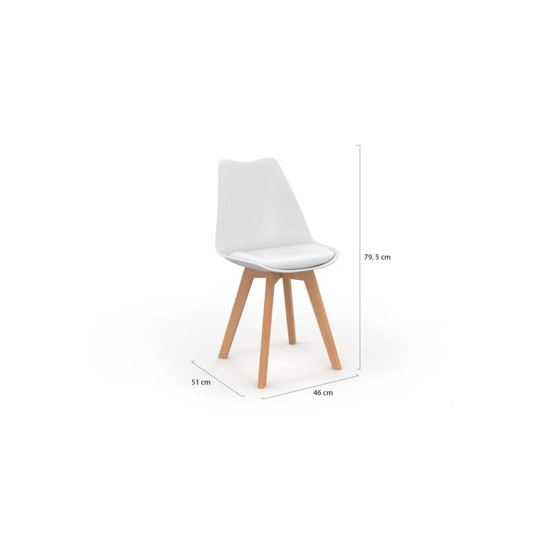 Chaises Nordia assise mix de couleurs : 1x blanc, 2x gris clair, 2x bleu pastel et 1x rose - lot de 6