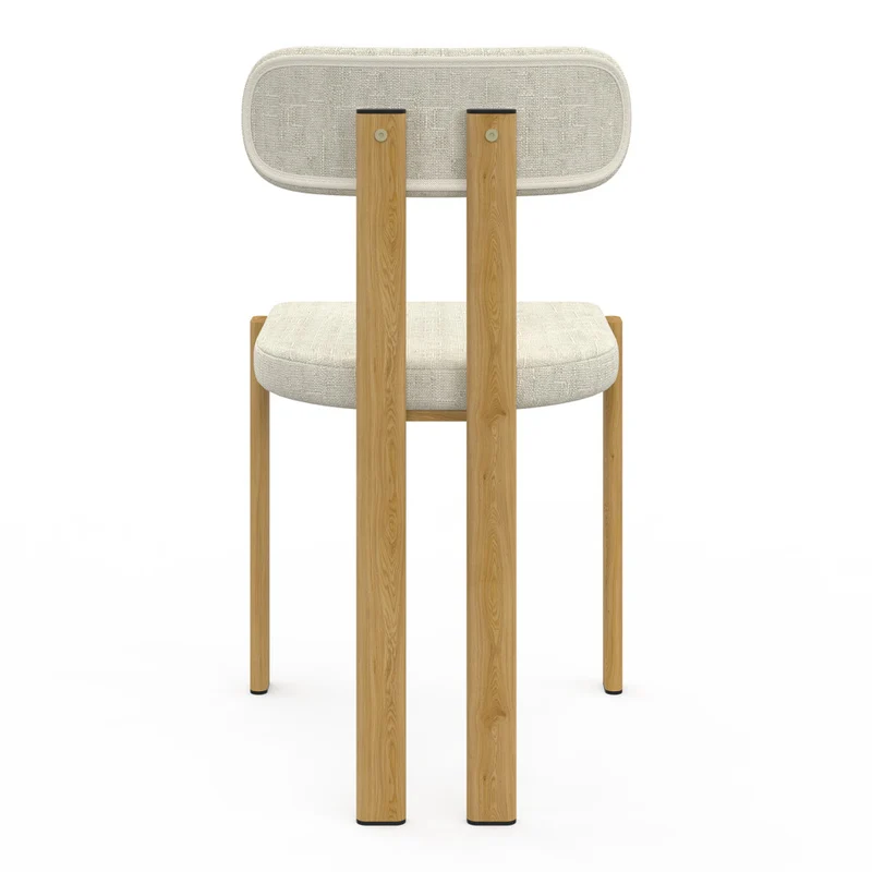 Chaises Elsa en tissu beige et pieds métal - lot de 4