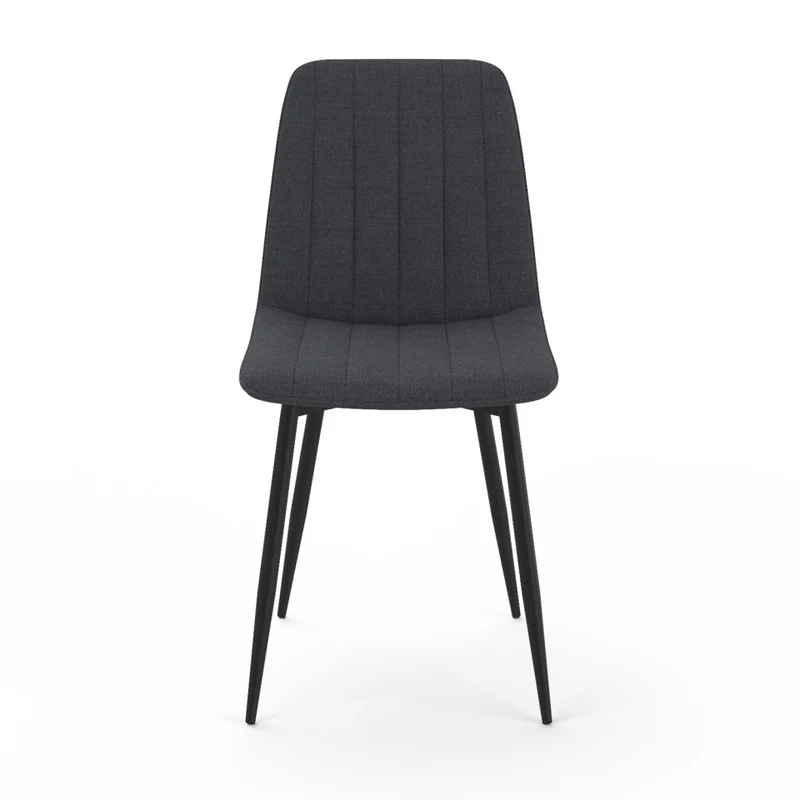 Chaises Fiona en velours gris foncé - lot de 6
