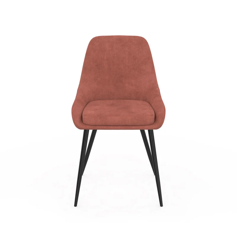Chaises Olivia assise terracotta pieds métal - lot de 4