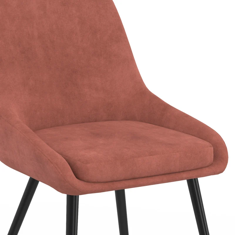 Chaises Olivia assise terracotta pieds métal - lot de 4