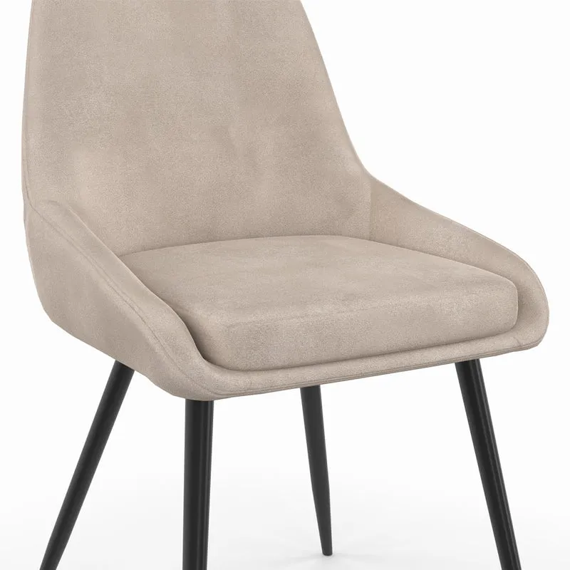 Chaises Olivia assise taupe pieds métal - lot de 6