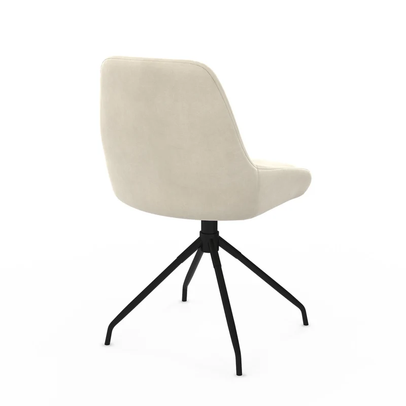 Chaises Olivia assise pivotante crème pieds métal - lot de 4