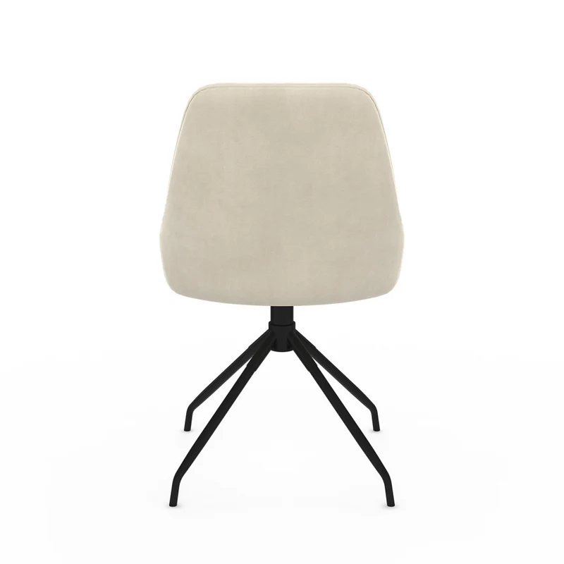 Chaises Olivia assise pivotante crème pieds métal - lot de 4