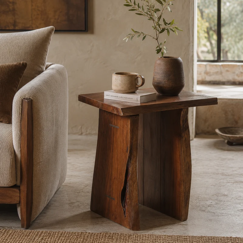 Table d'appoint a bord naturel | Acacia Sansur