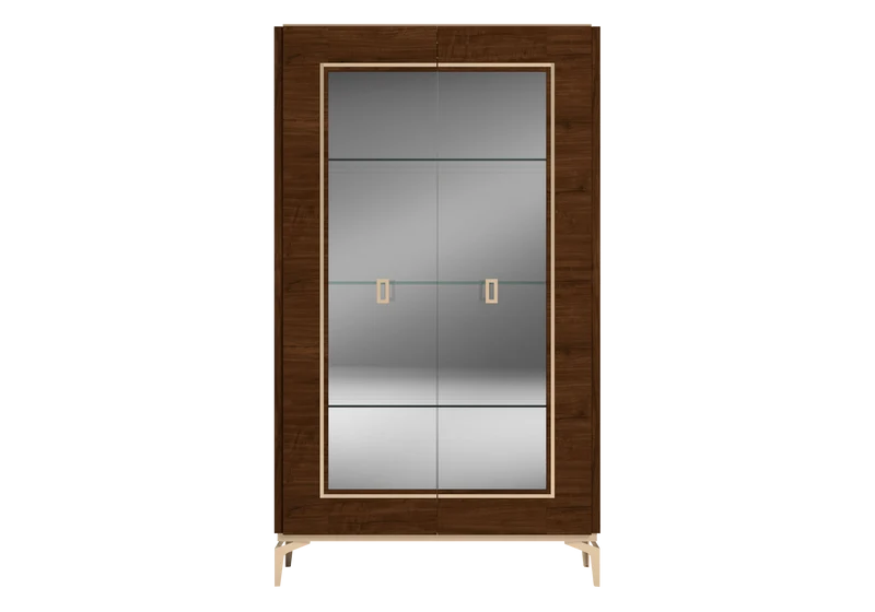 Vitrine noyer 2 portes – Eva