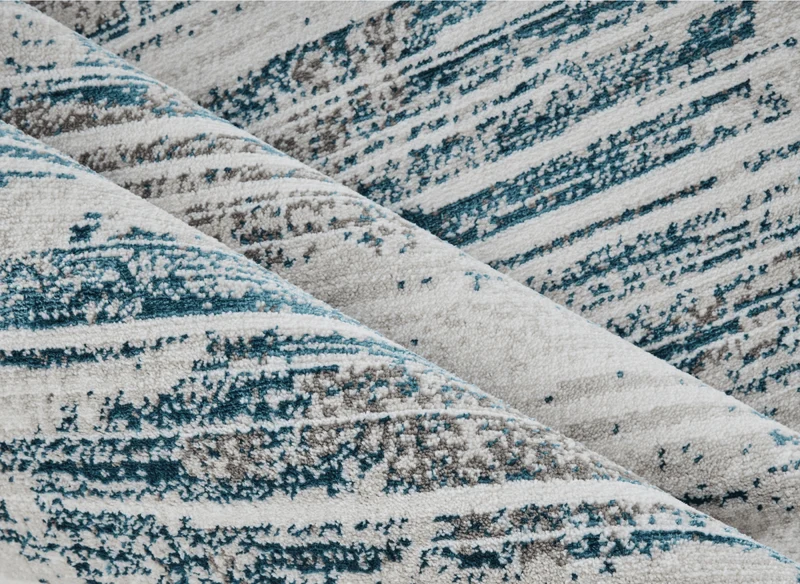 Tapis motif abstrait beige et bleu 200 x 290 cm AURORA
