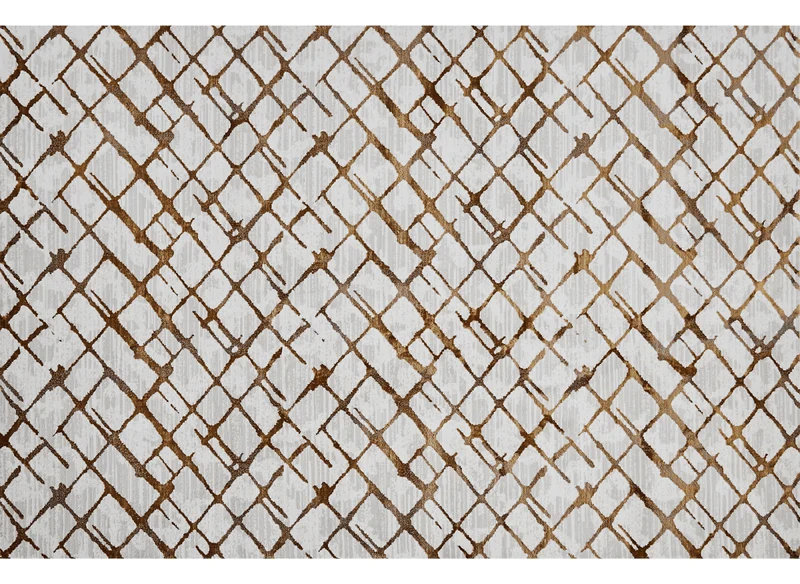 Tapis géométrique taupe et marron 160 x 230 cm LATTICE