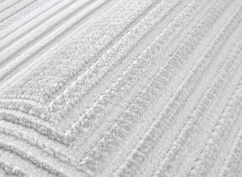 Tapis graphique art déco gris et blanc 200 x 290 cm HALL