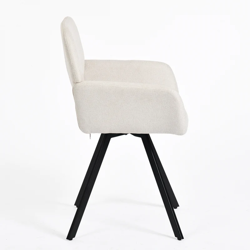 Lot de 4 chaises de salle à manger scandinaves rotative tissu beige CALIFORNIA KD BEIGE SWIVEL X2