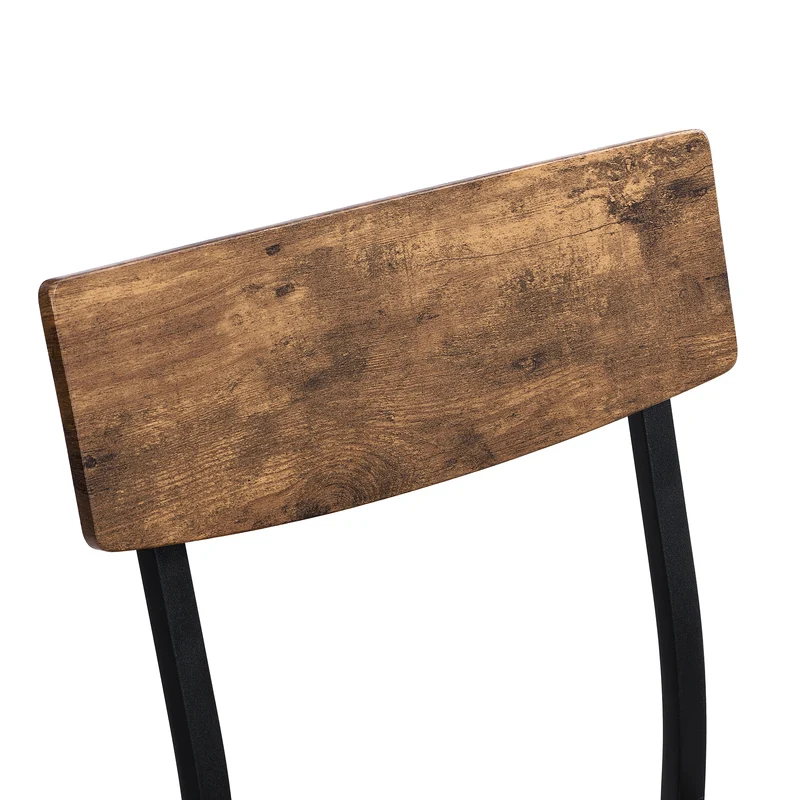 Ensemble de table et 4 chaises avec un banc et son grillage pour rangement industriel effet bois QUSCUKS