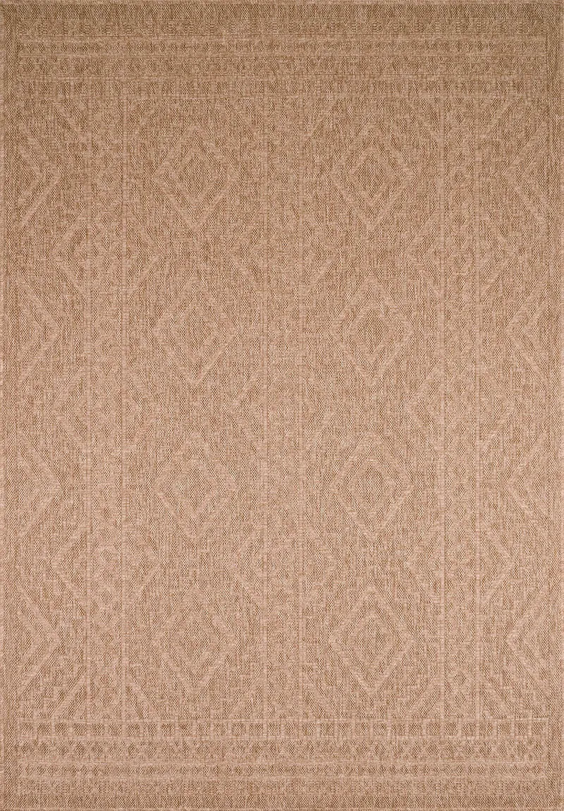Tapis de salon - intérieur extérieur - aspect jute naturel - motifs géométriques beige - Nature