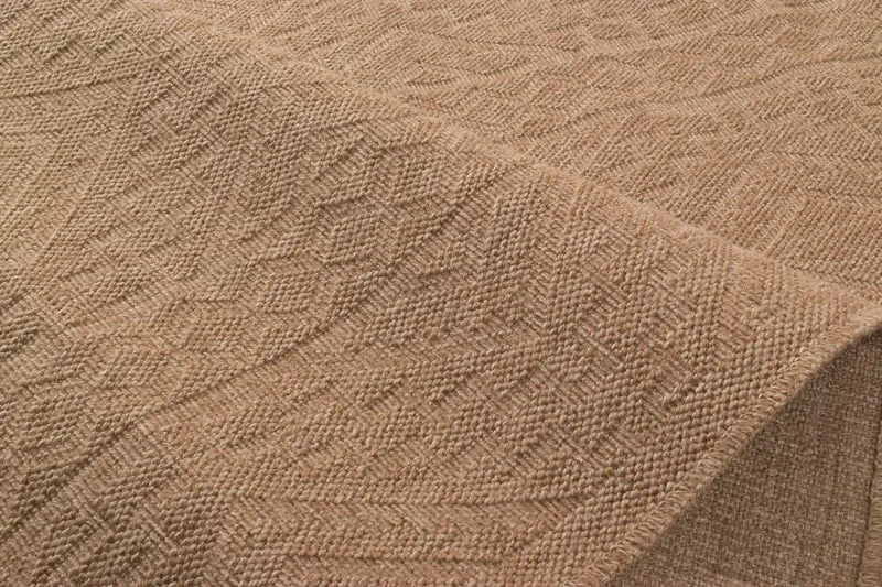 Tapis de salon - intérieur extérieur - aspect jute naturel - motifs géométriques beige - Nature