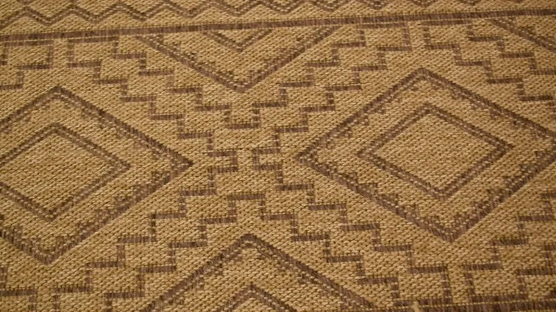 Tapis de salon - intérieur extérieur - aspect jute naturel - motifs géométriques beige - Nature