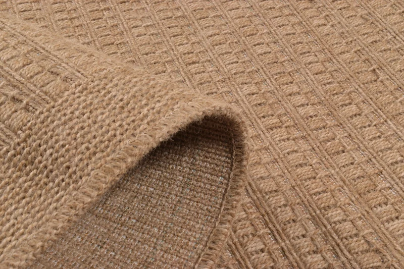 Tapis effet jute naturel uni beige - Nature