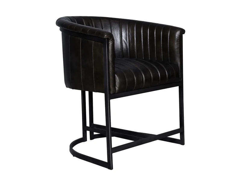 Chaise Clyde cuir noir