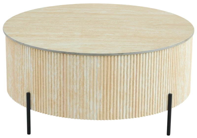 Table basse ronde céramique travertin naturel - Lira