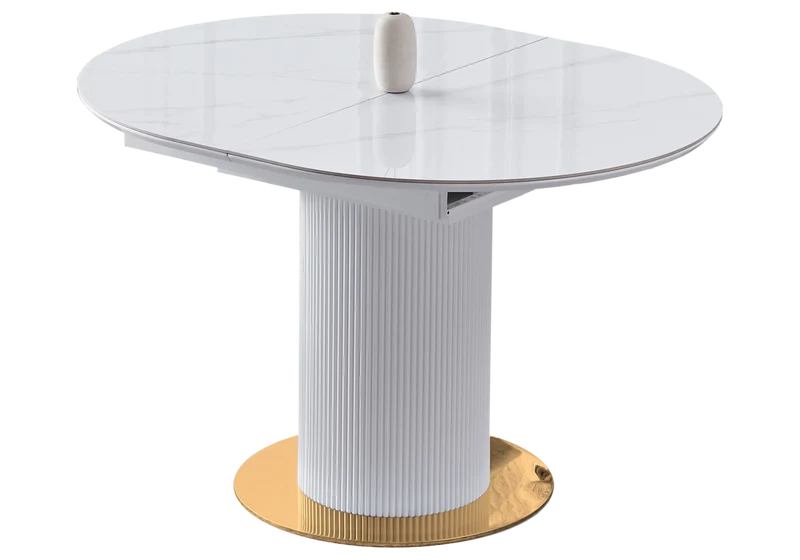 Ensemble table marbre blanc et 4 chaises noires - Leon