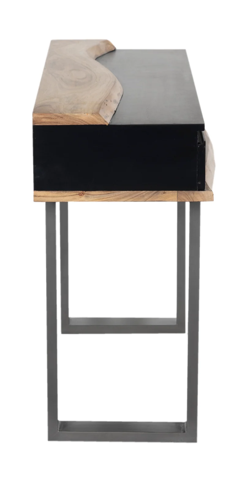 Console 3 tiroirs en bois massif acacia - Black