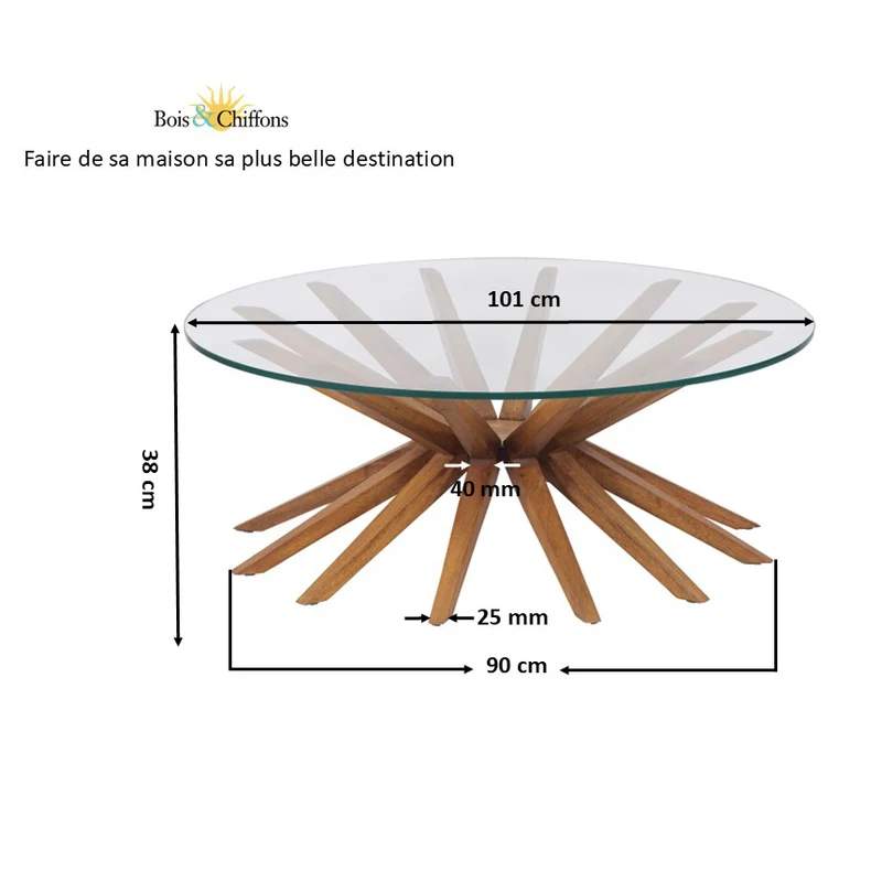 Table basse ronde 102, plateau verre | Karta