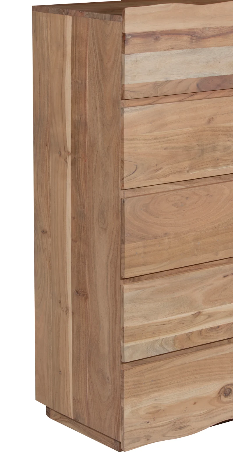 Chiffonnier haut 5 tiroirs en bois massif acacia | Bunting