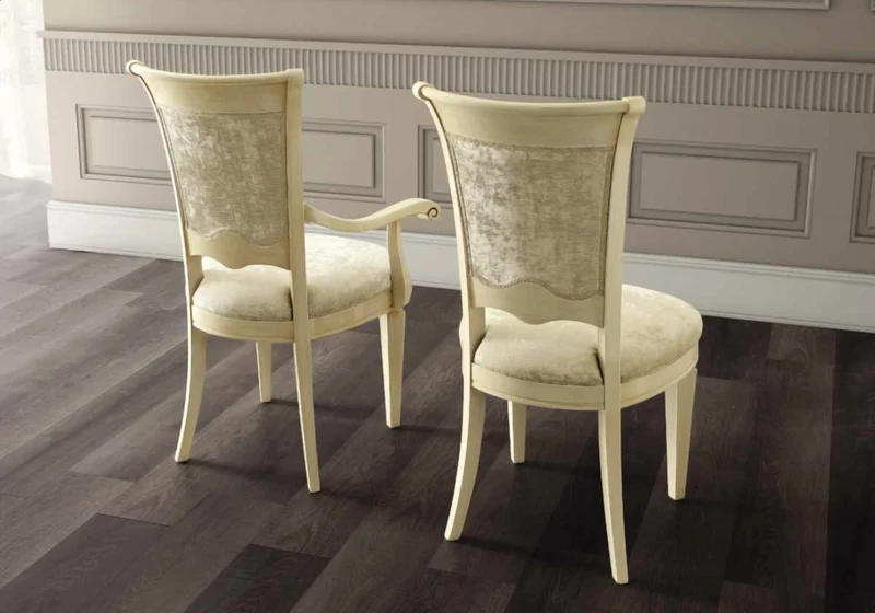Salle à manger ovale baroque ivoire et or versace – IMPERIA