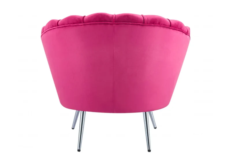 Fauteuil coquillage velours fuchsia - Nymea