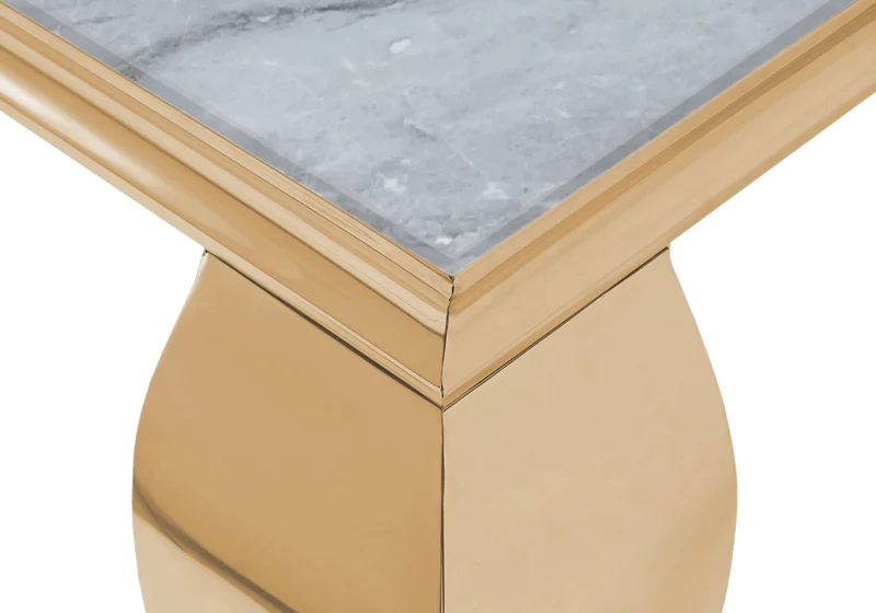 Console d'entrée design marbre gris or - Neo