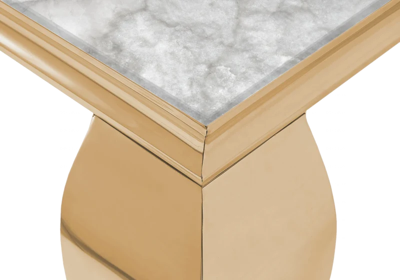 Console d'entrée design marbre beige or - Neo