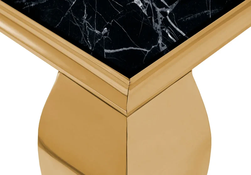 Console d'entrée design marbre noir or - Neo