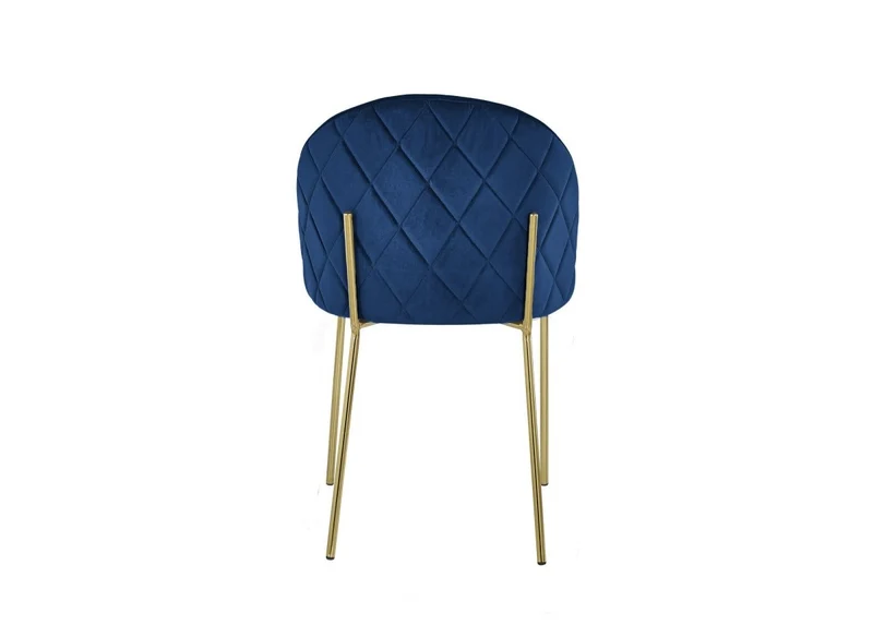 Lot de 2 chaises design en velours bleu KENNETH