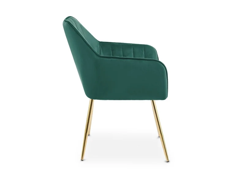 Lot de 2 chaises avec accoudoirs en velours vert EDWIGE
