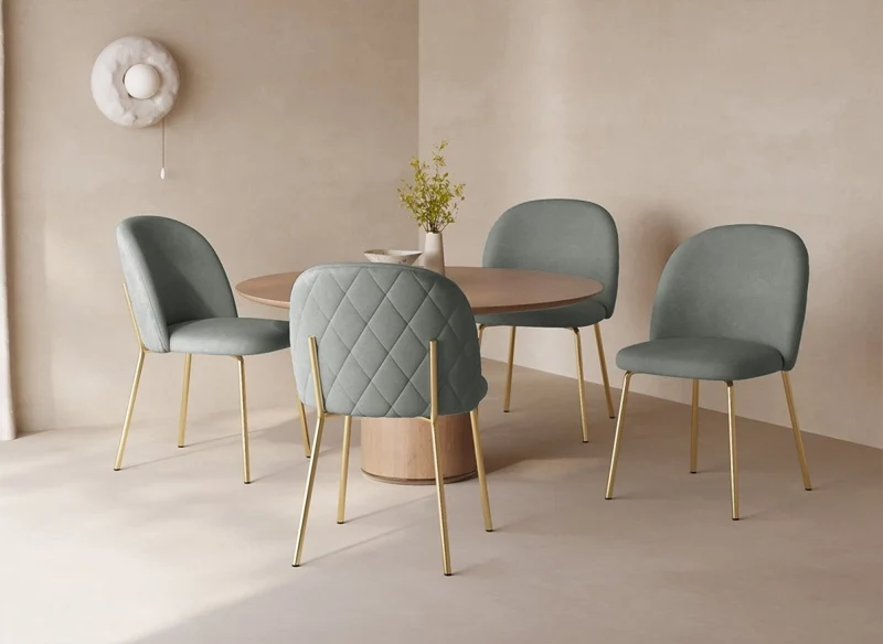 Lot de 2 chaises design en velours gris KENNETH