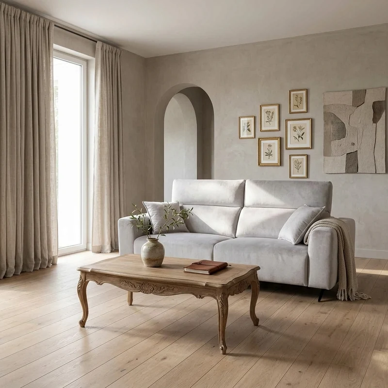 Canapé relax gris clair 3 places Zoa