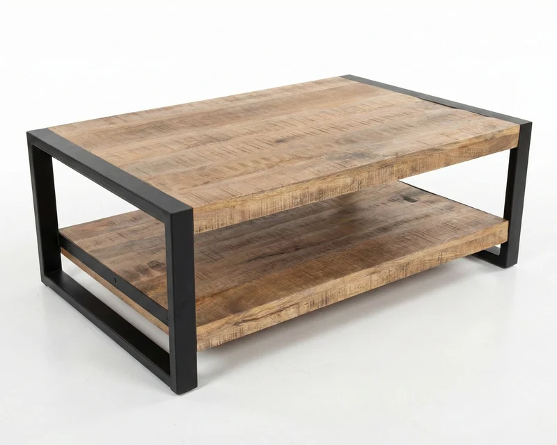 Table de salon Factory – manguier massif texturé