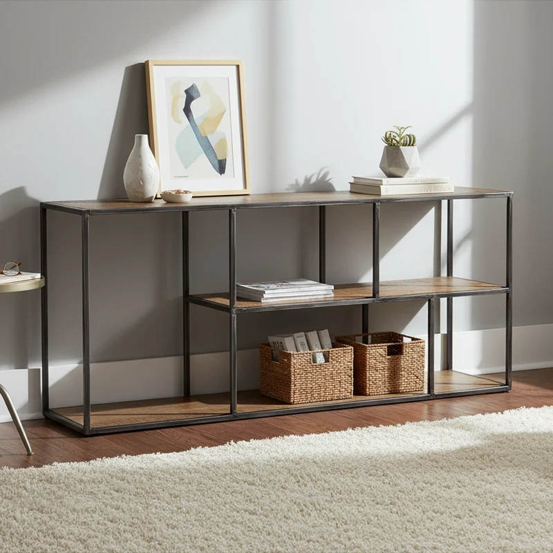 Etagère basse en bois et métal | Mango Stockholm
