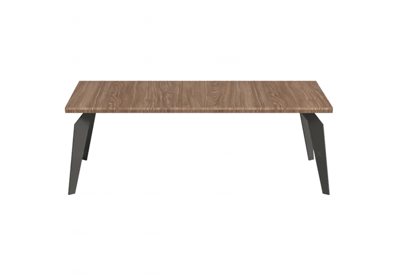 Table basse rectangulaire bois noyer et métal noir - Nora