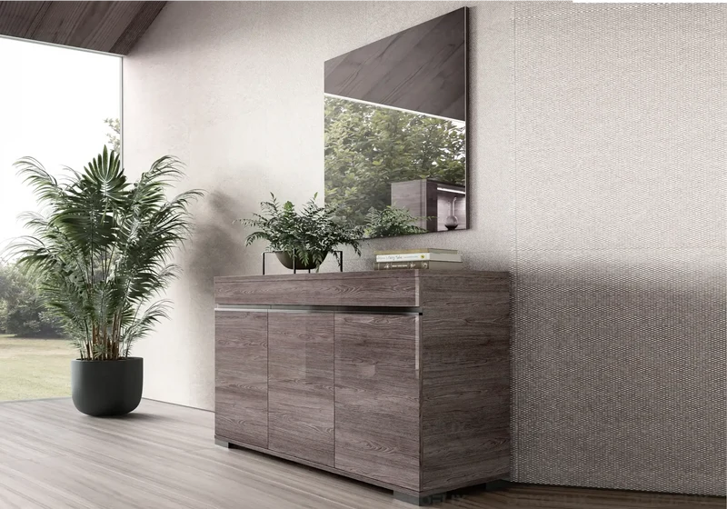 Buffet 3 portes orme laqué design moderne - Viola