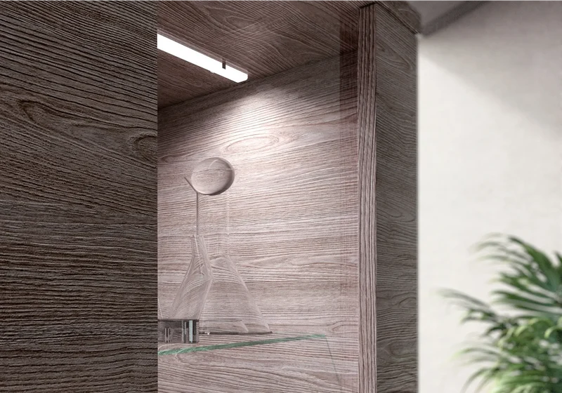 Vitrine 1 ou 2 portes avec éclairage LED orme - Viola