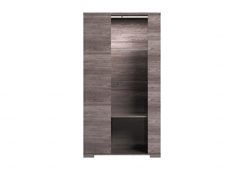 Vitrine 1 ou 2 portes avec éclairage LED orme - Viola