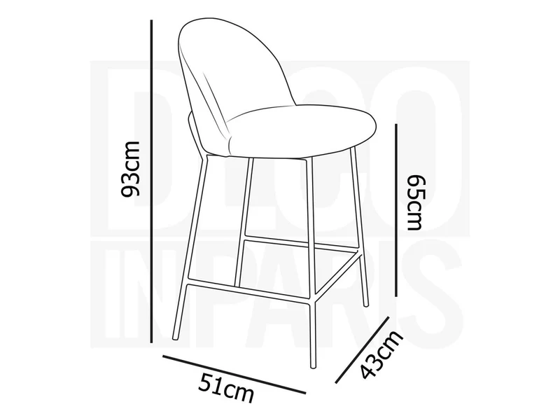 Lot de 2 tabourets de bar design en velours bleu ARABEL