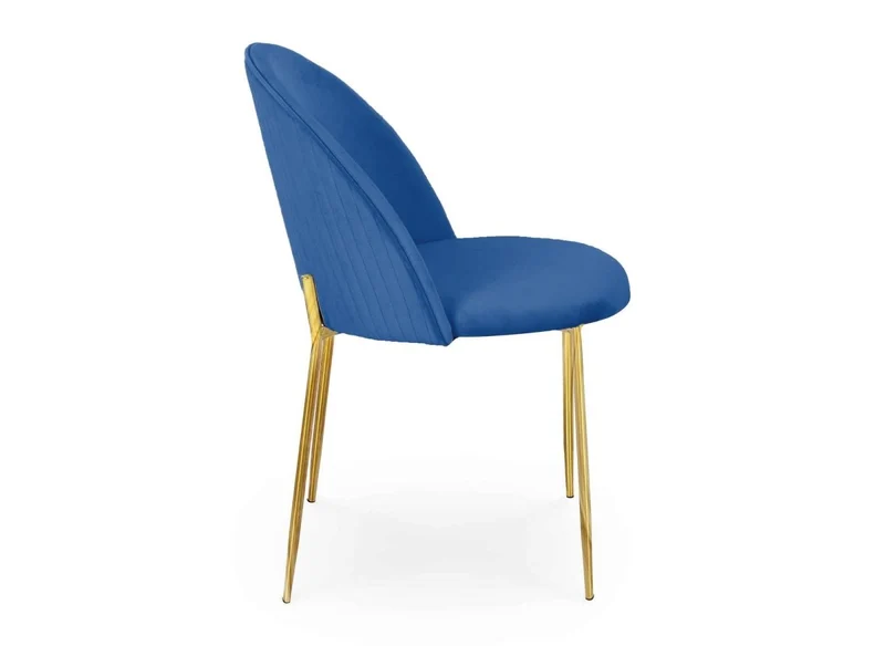 Lot de 2 chaises design en velours bleu ARABEL