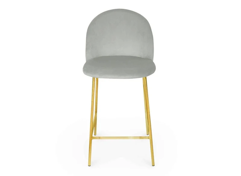 Lot de 2 tabourets de bar design en velours gris ARABEL